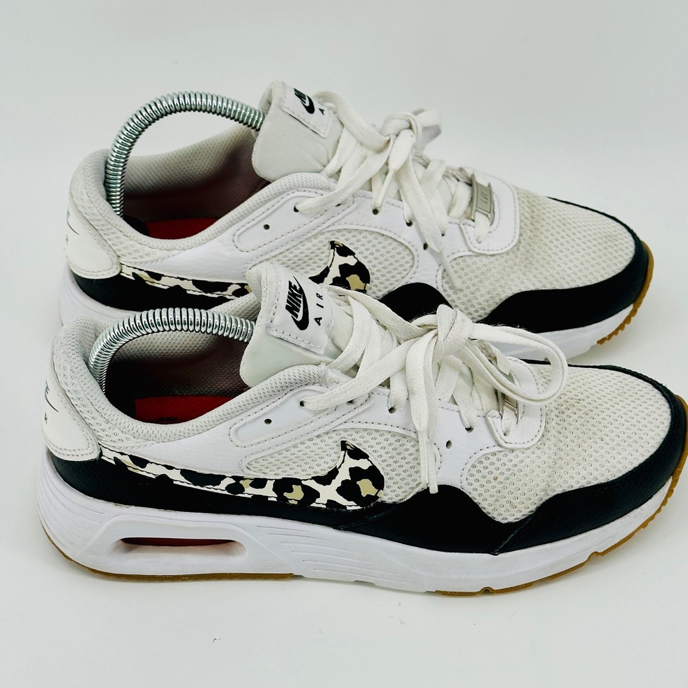 Nike Air Max SC Women 8.5 White Leopard Black Animal Print DZ5200-100 Sneakers